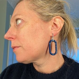 MACHETE dark blue earrings. Made in Italy